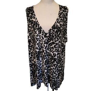 Lane Bryant Plus Animal Print Sleeveless Top sz 26/28